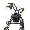 Height adjustable rollator with seat
