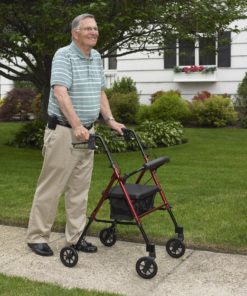 Man walking using a rollator