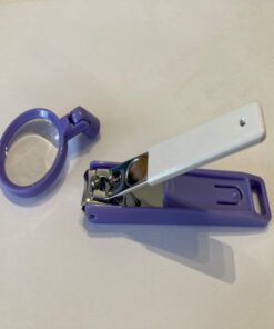 Nail clippers with magnetic magnifier