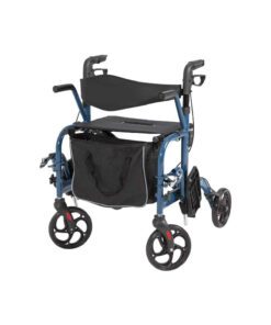 2 in 1 wheelchair rollator with wheelchair foot rest folded away