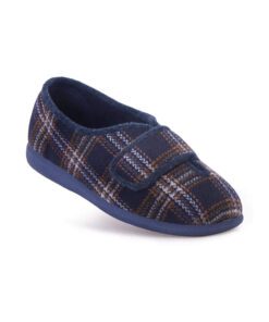 Cosyfeet Ronnie mens slipper in Navy Highland