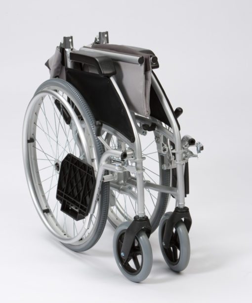 folded Ultra lightweight wheelchair by rise furniture and mobility