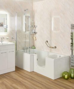 low level walk in bath in white