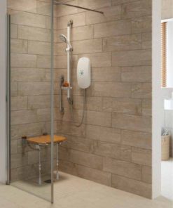 Tiled wetroom with seat