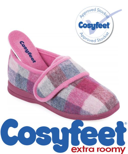 Cosyfeet Holly Pink Check insole
