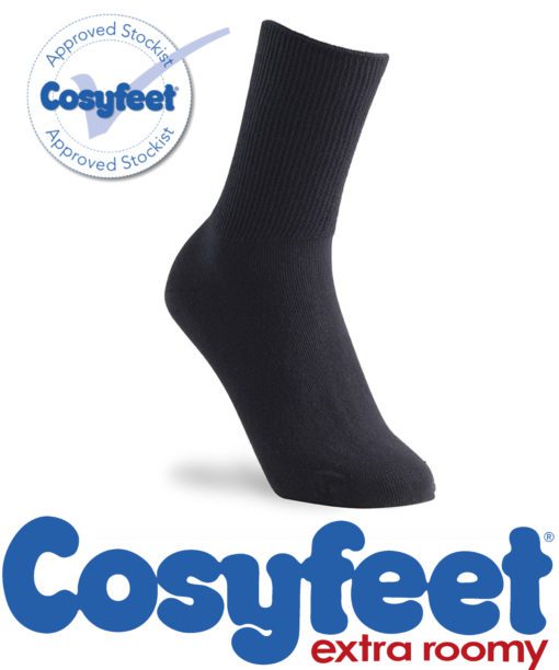 Cosyfeet extra roomy black socks