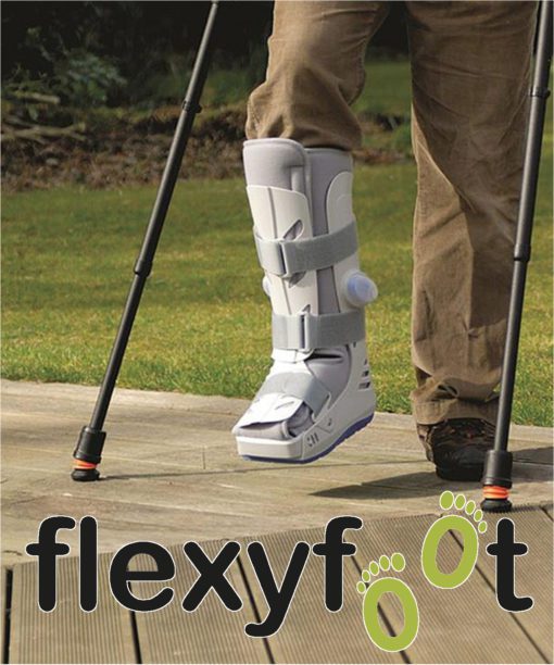 Man using flexyfoot crutches