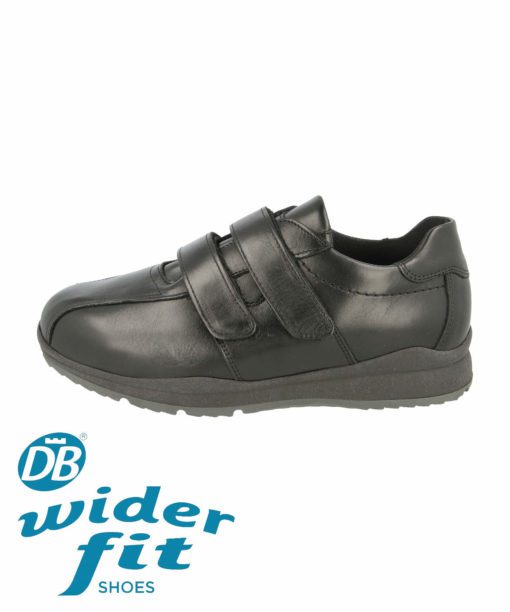 DB wider fit ladies Shoes - Norwich in Black leather