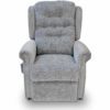 Deep button back riser recliner chair in grey