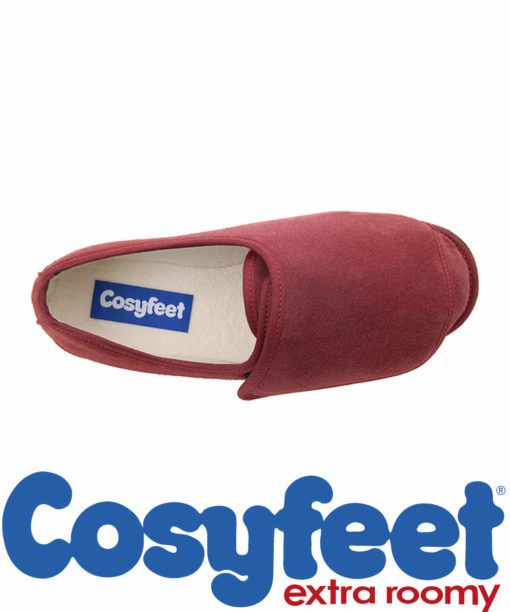 cosyfeet burgundy slipper shoe