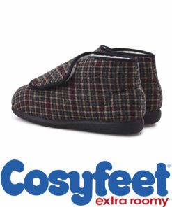 Cosyfeet Retro Check Warm Lined Slippers