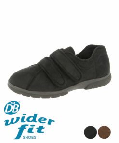DB Wider Fit Joseph House Shoe in Black Velour