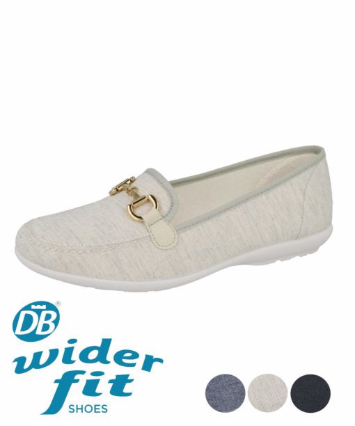 DB Wider Fit Alpha Ladies Light Grey Loafer