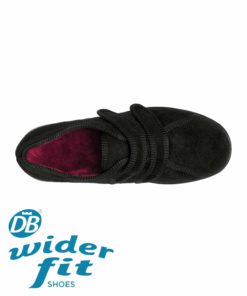 DB Shoes Eunice Black house shoe from the top