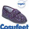 Cosyfeet Holly Purple Floral Extra Roomy Slippers
