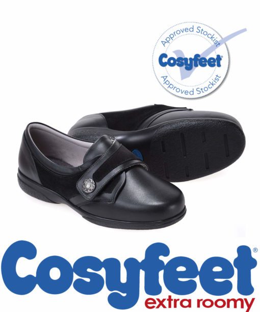 A pair of Cosyfeet Darcy black ladies shoes