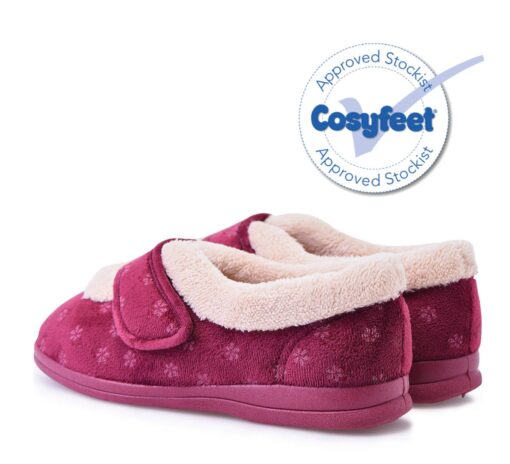 Cosyfeet Snuggly Burgundy slippers