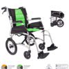 Aidacare Vida ultra lightweight folding transit chair in black with green