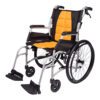 Aidacare Vida lightweight folding self-propel wheelchair in orange and black.