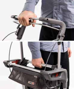 The Topro Hestia indoor rollator features a one handed braking system and is carried easily