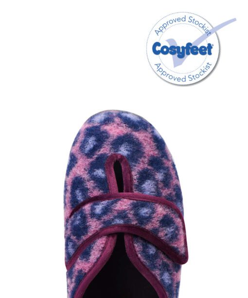 Cosyfeet extra roomy slippers for women with touch strap fastening