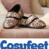 A pair of Leopard plush extra roomy ladies slippers by Cosyfeet