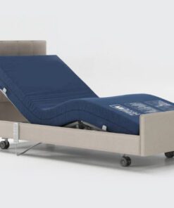 Signature upholstered care bed with profiling high pressure care mattress