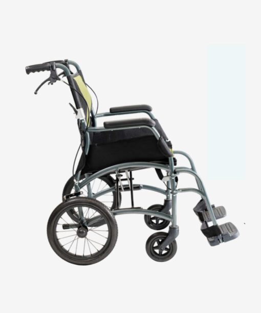 Aidacare Vida ultra lightweight transit chair in black with olive