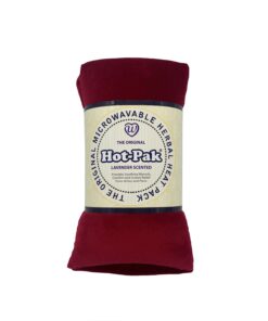 Lavender scented velour wheat bag by HotPak in Cranberry