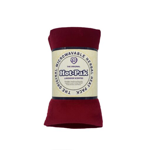 Lavender scented velour wheat bag by HotPak in Cranberry