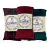 velour wheat bag Hot paks in Cranberry, Holly or Tartan