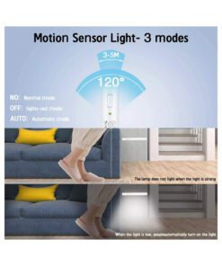 Re-chargeable motion sensor strip light modes