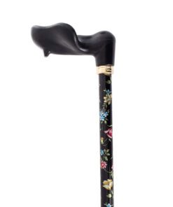 Left Handed Fischer othopaedic handle walking cane in Black