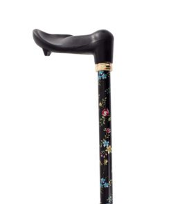 Right Handed Fischer othopaedic handle walking cane in Black