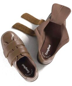 Cosyfeet Bart Brown leather wide fitting shoes for men