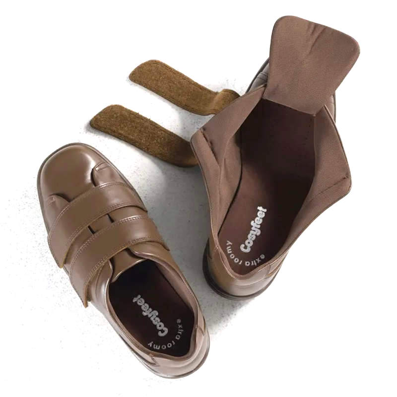 cosyfeet-bart-wide-fitting-mens-shoes Cosyfeet Bart Brown leather wide fitting shoes for men