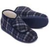 Cosyfeet - Robbie Warm Lined Mens Slippers Navy Tartan