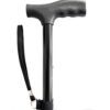 Black folding walking stick