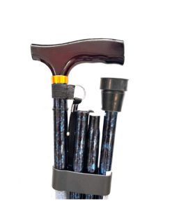 Blue Crackle Folding walking stick