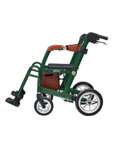Wheelchair in British Racing Green with leg rests