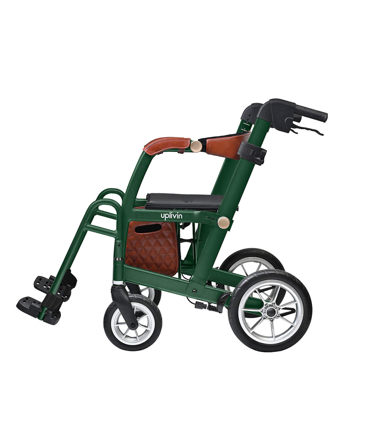 Wheelchair in British Racing Green with leg rests Wheelchair in British Racing Green with leg rests
