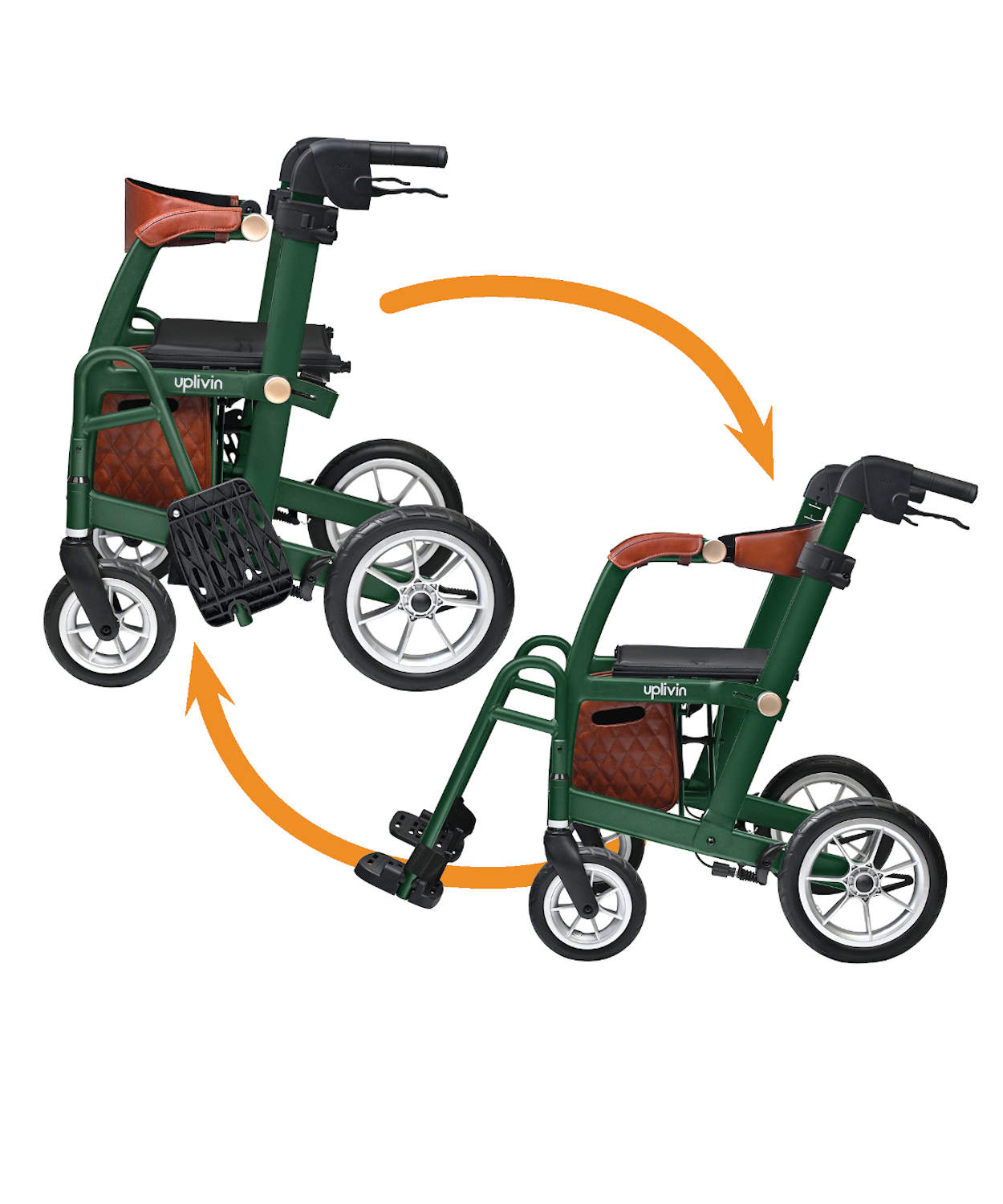 Height adjustable handle bars make comfortable pushing Height adjustable handle bars make comfortable pushing