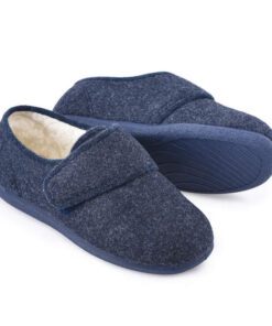 Cosyfeet Rudolph Navy Marle Mens slipper s